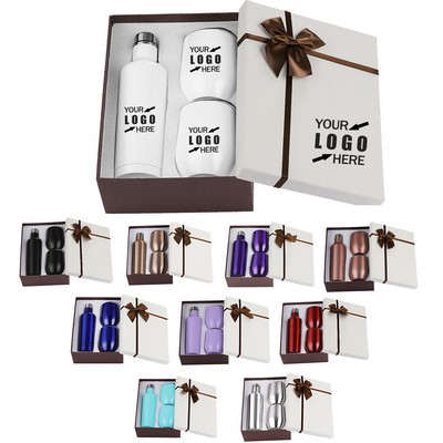 17oz Stainless Steel Wine Bottle Gift Set