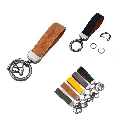 Suede Leather Keychain For Car Key Chain With Key Ring