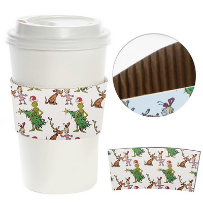 12oz To16oz Disposable Full Color Printed Coffee Cup Sleeve