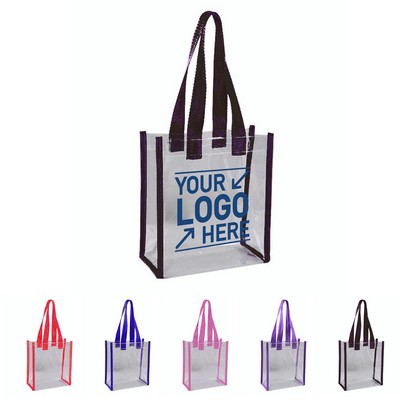 Clear Pvc Webbing Handles Tote Bag