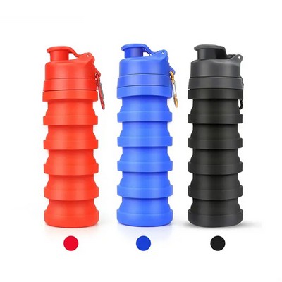 16 oz Silicone Foldable Water Bottles for Travel Camping