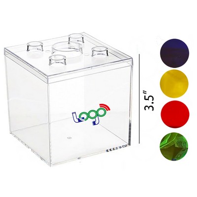 Building Block Plastic Coin Banks Container Box