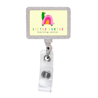 Wheat Straw JUMBO Rectangle Retractable Badge Reel