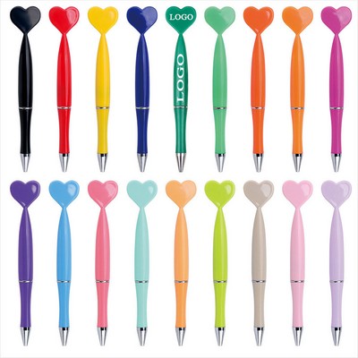 Custom Plastic Ballpoint Pen Heart Shaped 1.0mm Pens Journaling Pens Wedding Pens