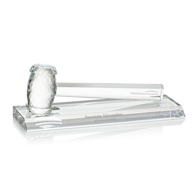 10" Optical Crystal Gavel and Base