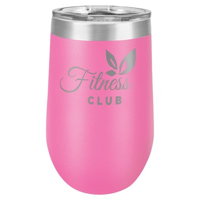 Pink Polar Camel 16 oz Stemless Wine Tumbler with a Clear Lid