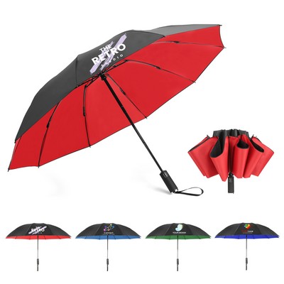 46" Arc Two-Tone Inversion Folding Umbrella