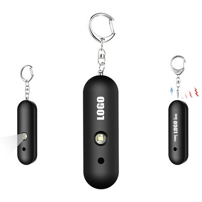 120DB Round Bar Shaped Self-Defense Alarm Keychain with Flashlight