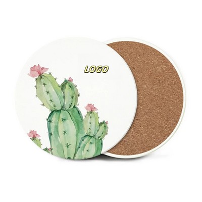 Dolomite Cork Round Absorbent Coaster