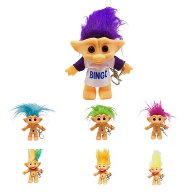 Vintage Troll Dolls w/ Custom T-shirt Keychain