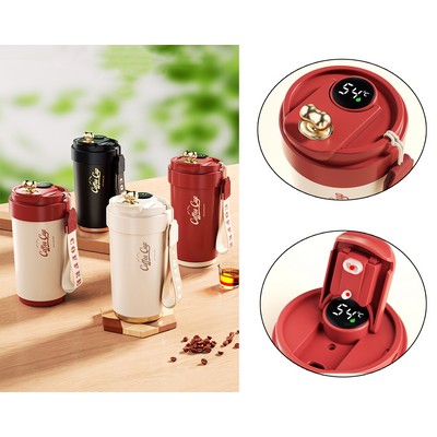 15 Oz/450ml Smart LED Coffee Mug Vacuum Insulated Thermal Cup W/ Digital Temperature Display