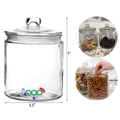 Glass Jar with Lid Airtight Glass Storage Cookie Jar for Flour Pasta Candy Dog Treats Snacks