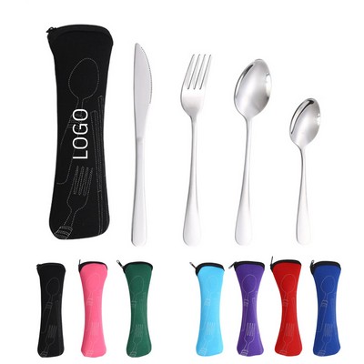 4 Piece Cutlery Set In Pouch