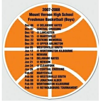 20 Mil Basketball Schedule Magnet - Full Color