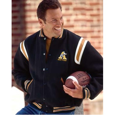 The Favorite Custom Wool Varsity Jacket w/1-Color Leather Shoulder Insert & Leather Overlay (Adult)