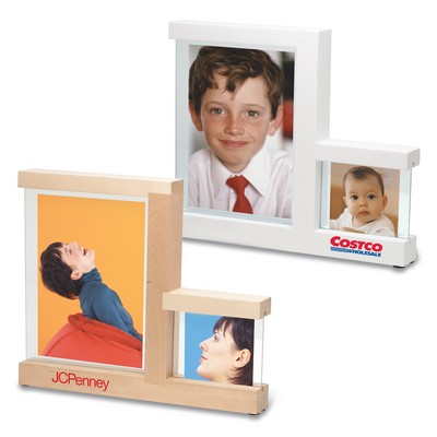 Dual Windows Wooden Photo Frame