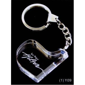 Piano Shape Optic Crystal Keychain