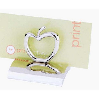 Apple Chrome Metal Business Card Holder Paperweight (Engraved)