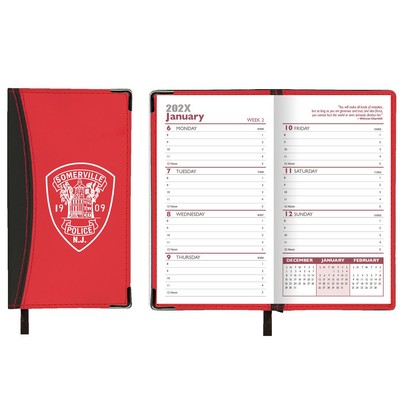 Weekly Ascot 2 Tone Vinyl Soft Cover Planner (2 Color w/ Map)