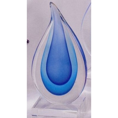 Art Glass Sculpture - Small 2 Tone Teardrop