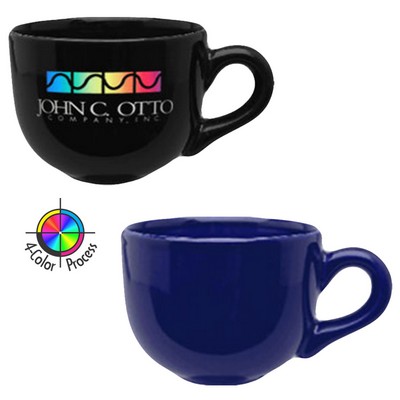 14 Oz. Vitrified Cobalt Blue Latte Bowl Mug - 4 Color Process