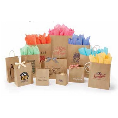 Recycled Natural Kraft Paper Shopping Bag (8"x 4 ¾"x 10 3/8")