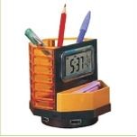 Digital Clock w/Pen Holder