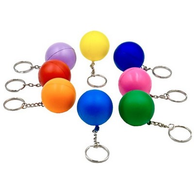 Round Ball Key Chain Stress Reliever Squeeze Toy