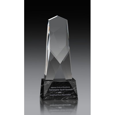 Fine Optical Crystal Tribute Award w/ Marble Base