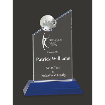 World Class Leadership Crystal Globe Tower Award - 8 1/4'' H