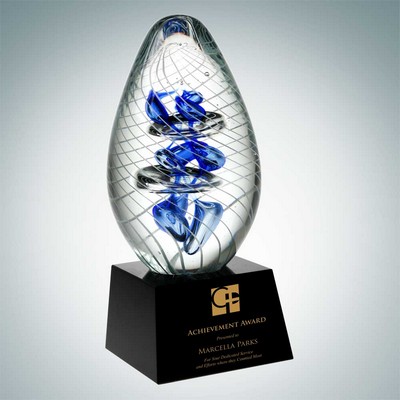 Art Glass Cyclone Helix Optical Crystal Award