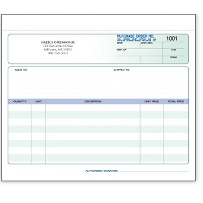 Ruled 3 Part Purchase Order Form - 8½"x 7"