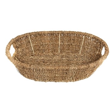 Oval Wicker Gift Basket w/Handles (16 1/2"x11 3/4"x4")