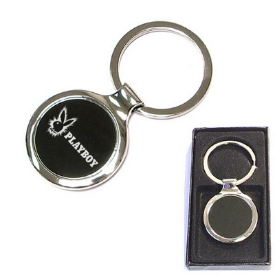 Shiny Chrome Finished Round Metal Key Holder w/Gift Case