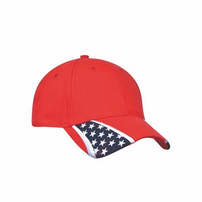 American Spirit Racing Cap w/Red Crown & Stars N Stripes on Bill