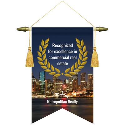 8" x 12" Podium Banner, Angle Cut / No Fringe