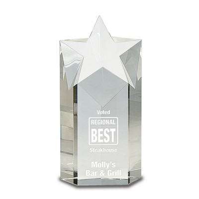 Sculpted Crystal Star Tower Award