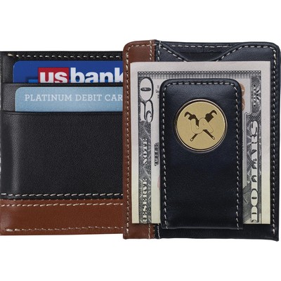 Two-Tone Easy-View Leather Magnetic Wallet