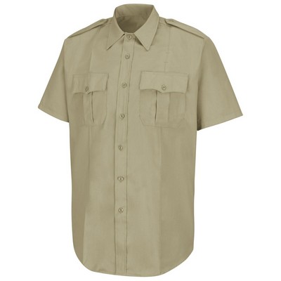 Horace Small™ Men's Short Sleeve Silver Tan New Dimension® Stretch Poplin Shirt