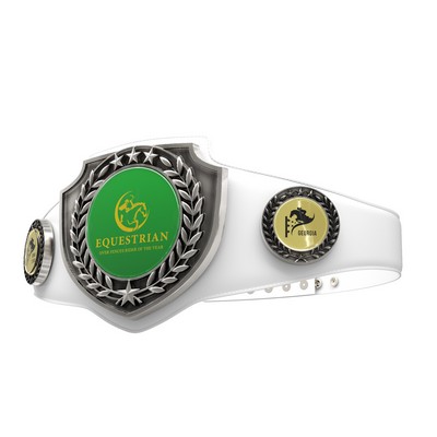 Vibraprint® Antique Shield Championship Belt in White