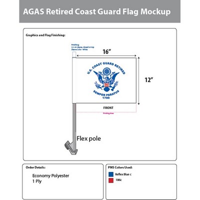 Coast Guard Retired Car Flags 12x16 inch Economy