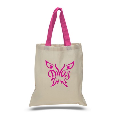 Tote with Hot Pink Colored Handles (Printed)