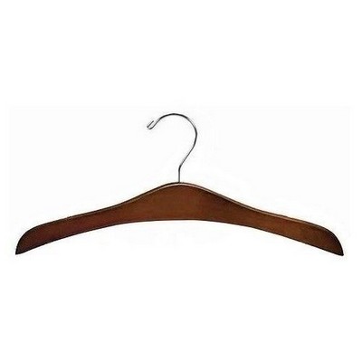 Decorative Wooden Walnut & Chrome Dress Hanger