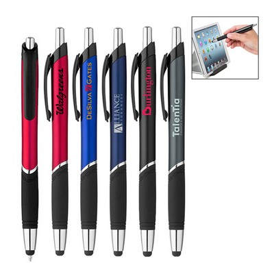 Click Action Plastic Ballpoint Stylus Pen