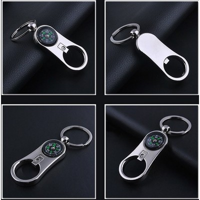 Bottle Opener Compass Key Chain