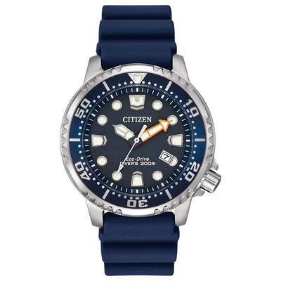 Citizen Men's Eco-Drive Promaster Professional Diver, Blue Poly Strap with Aluminum Ring Bezel