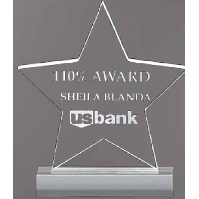 Small Clear Acrylic Star Award