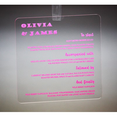 5" x 7" - Clear Acrylic Menu