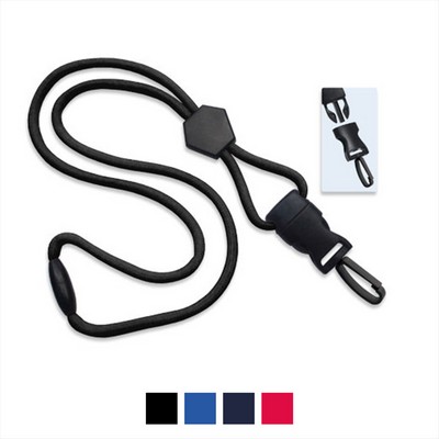 1/4" Polyester Lanyard with Diamond Slider and Quick Release (Plastic Swivel Hook)