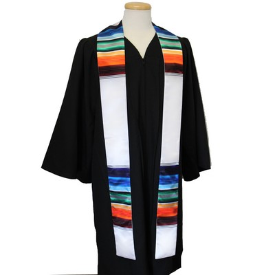 White Rainbow Sarape Graduation Sash